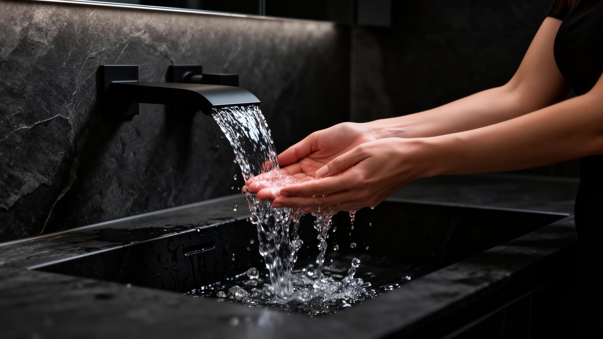 Soft water in a luxury bathroom